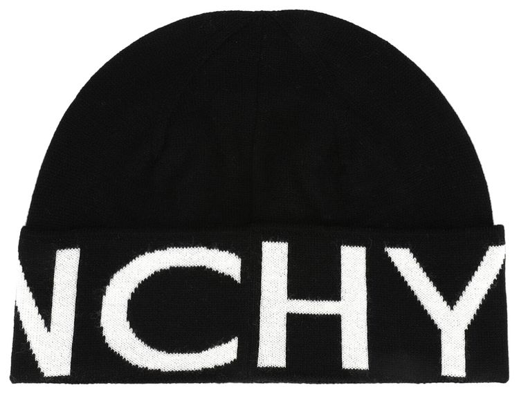 Givenchy Jacquard Logo Beanie Black White