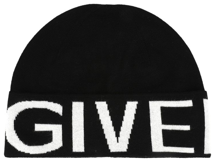 Givenchy Jacquard Logo Beanie Black White