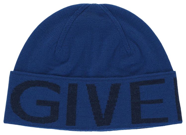 Givenchy Jacquard Logo Beanie Ocean Blue