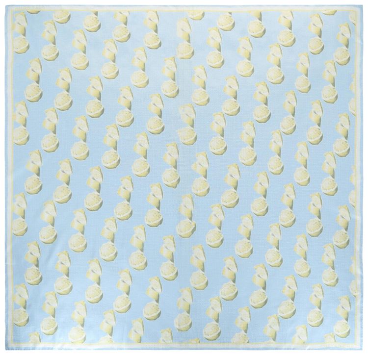 Givenchy 4G and Lemon Print Shawl in Silk Sky Blue