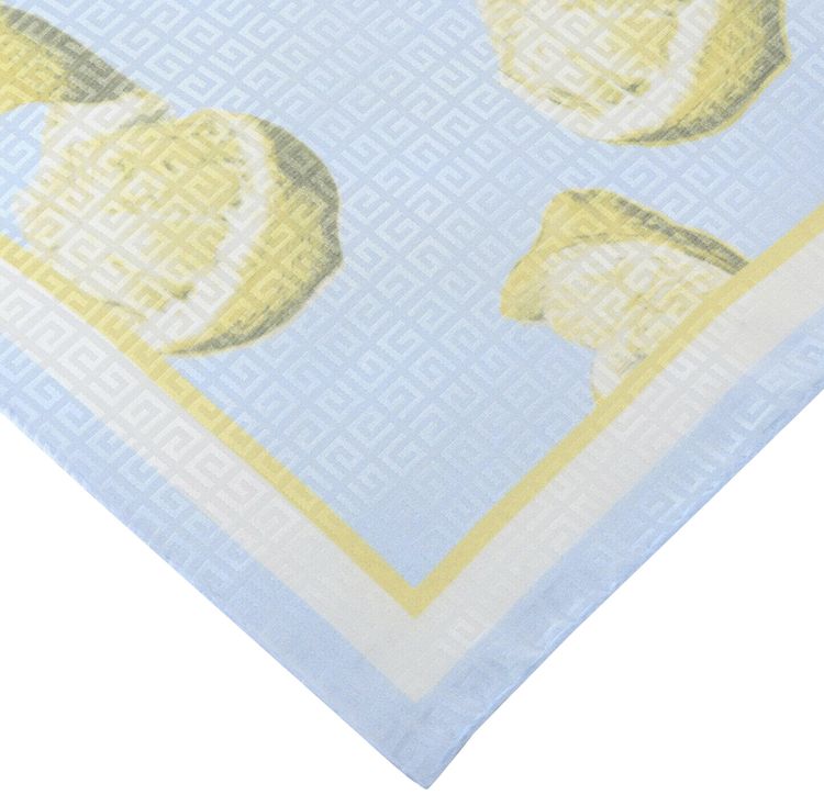 Givenchy 4G and Lemon Print Shawl in Silk Sky Blue