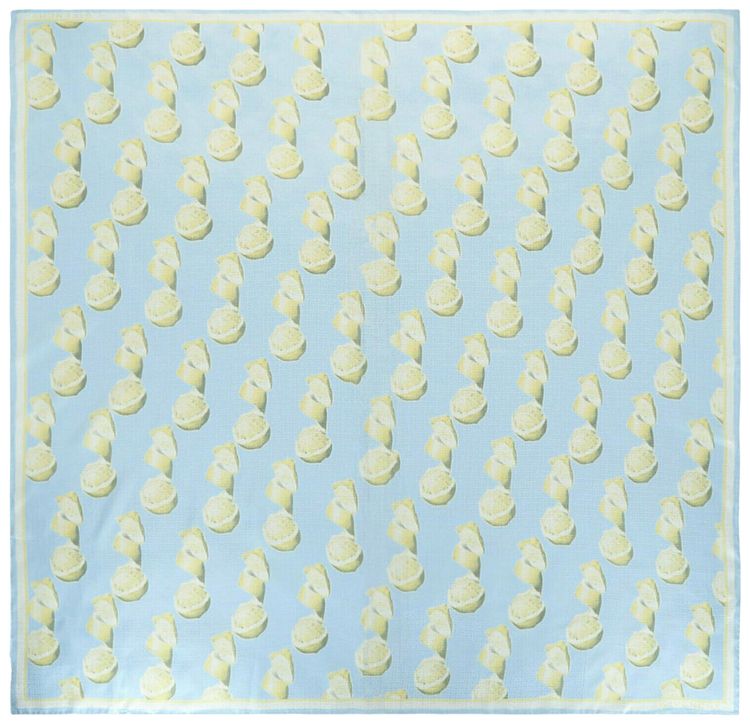 Givenchy 4G and Lemon Print Shawl in Silk Sky Blue