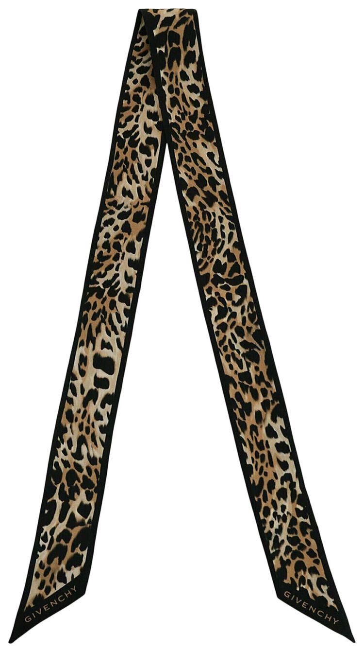 Givenchy Cheetah Printed Silk Bandeau Black Beige