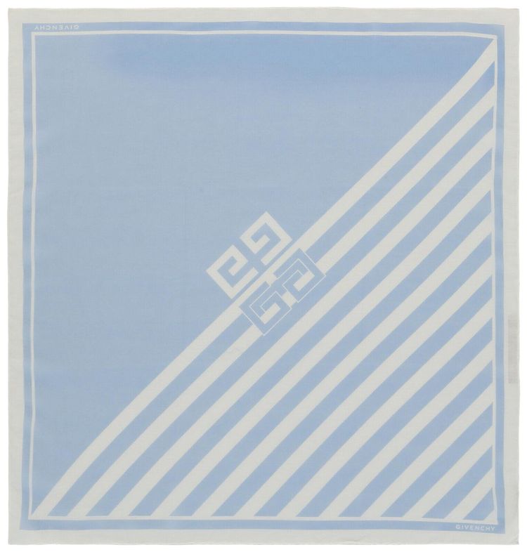 Givenchy Striped 4G Square Scarf Blue White