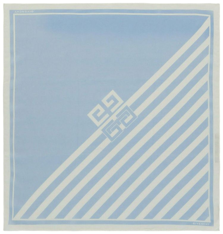 Givenchy Striped 4G Square Scarf Blue White