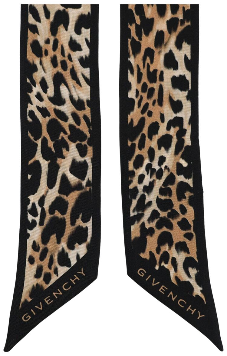 Givenchy Cheetah Printed Silk Bandeau Black Beige