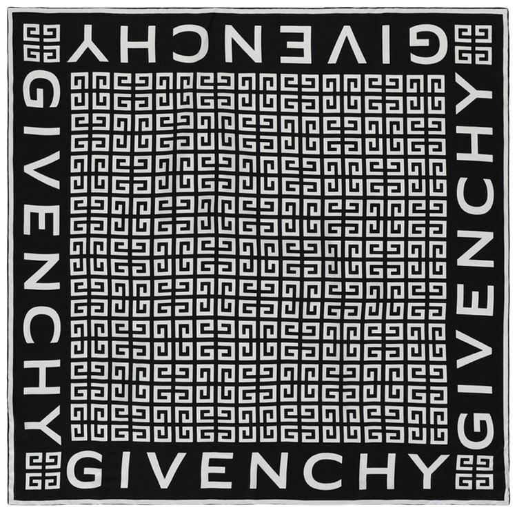 Givenchy 4G Logo Square Scarf Black White