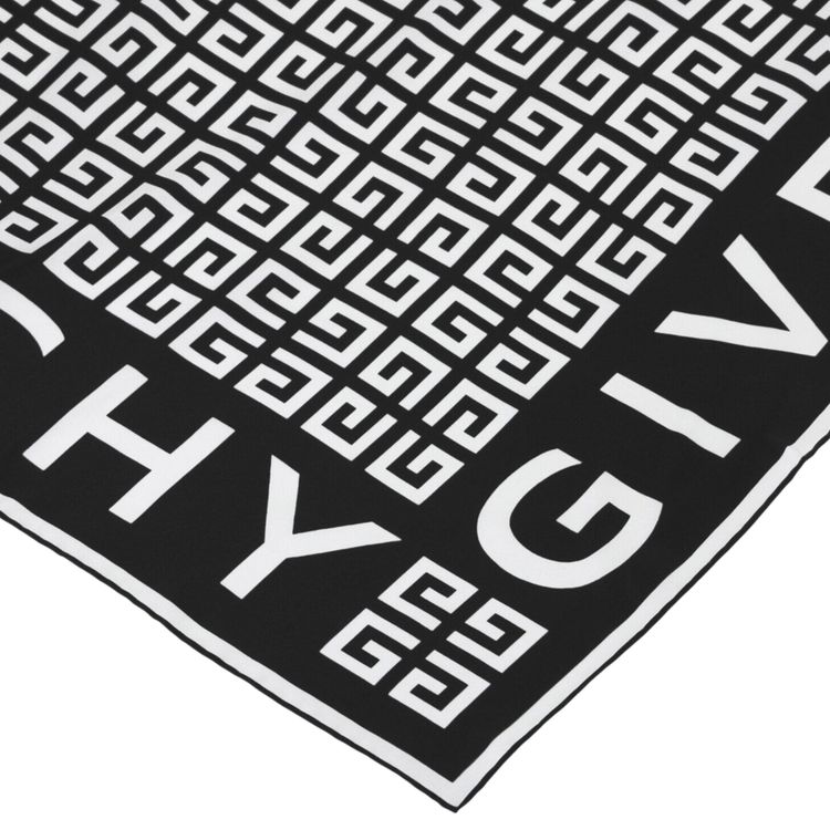 Givenchy 4G Logo Square Scarf Black White