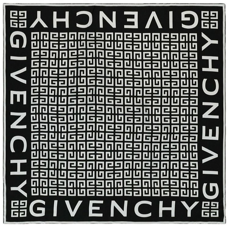 Givenchy 4G Logo Square Scarf Black White