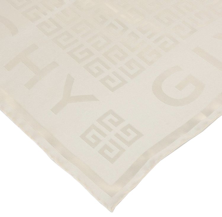 Givenchy 4G Monogram Oblong Silk Scarf Ivory