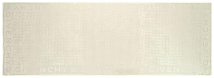 Givenchy 4G Monogram Oblong Silk Scarf Ivory