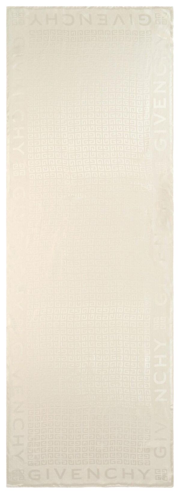 Givenchy 4G Monogram Oblong Silk Scarf Ivory