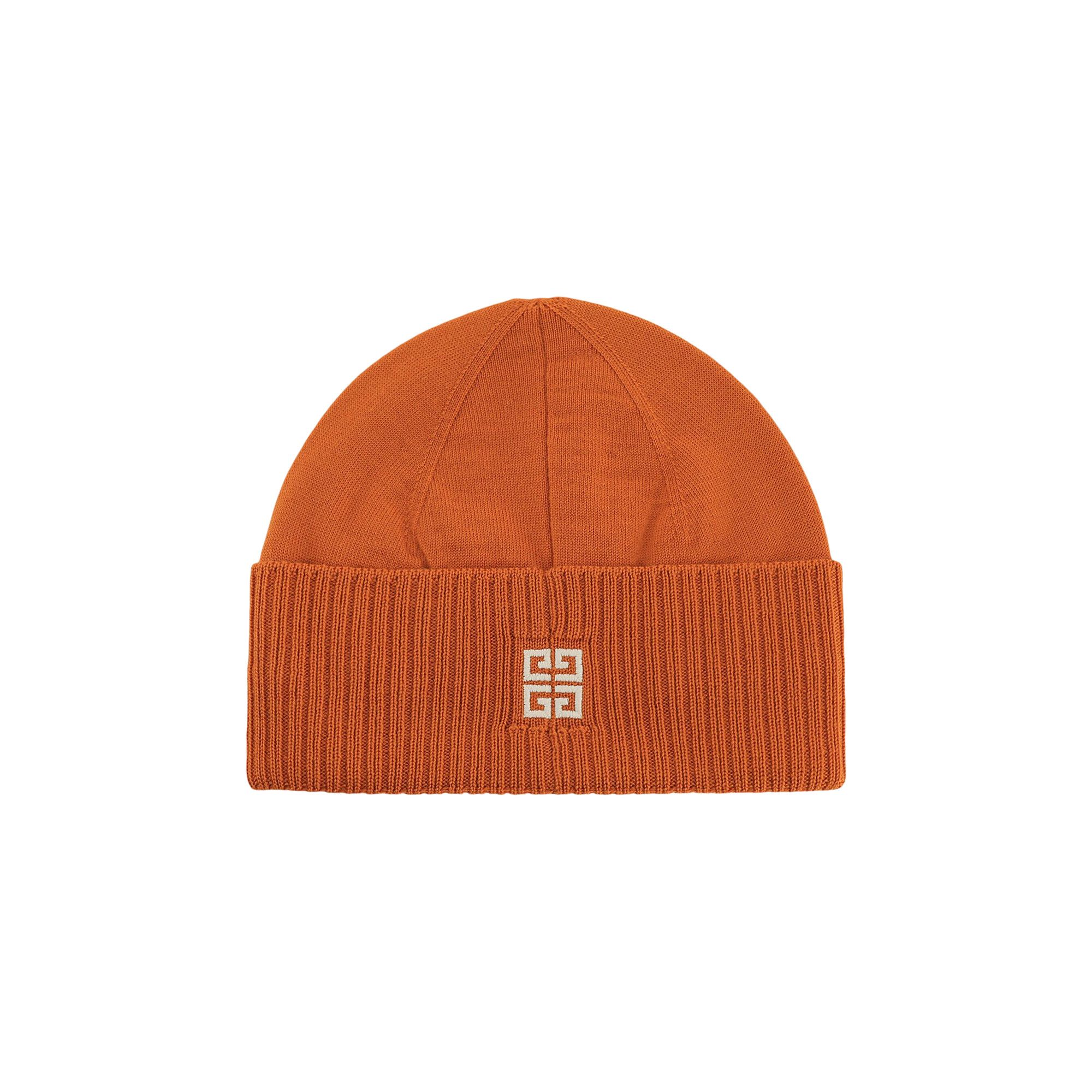 Buy Givenchy Ribbed Embroidered Logo Beanie 'Ivory Orange