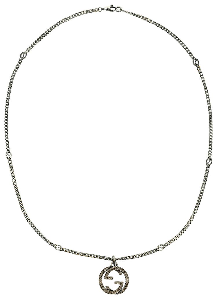 Gucci Interlocking G Pendant Necklace Silver