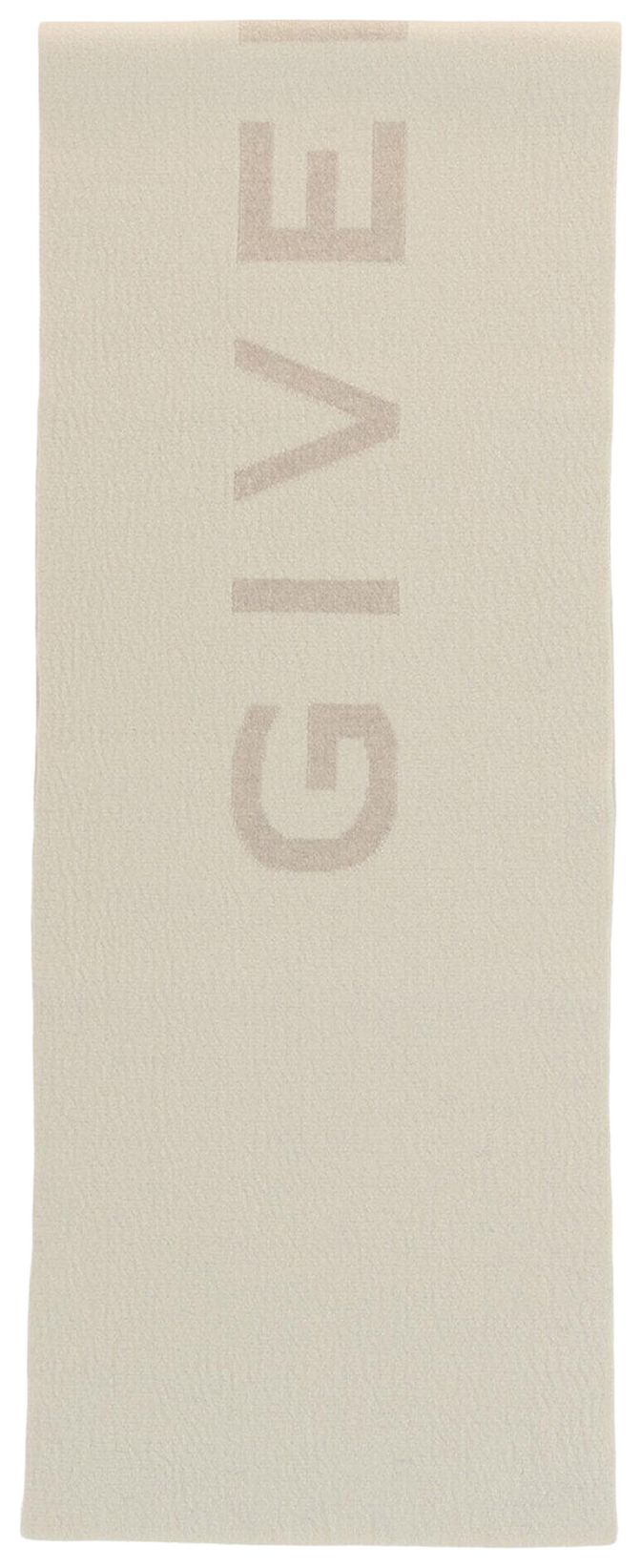 Givenchy Reversible Logo Wool Scarf White