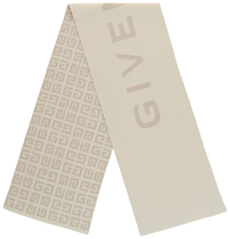 Givenchy Reversible Logo Wool Scarf White