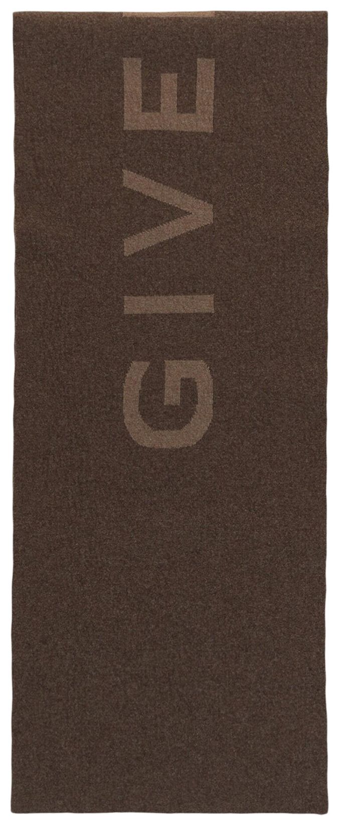 Givenchy Reversible Logo Wool Scarf Dark Beige