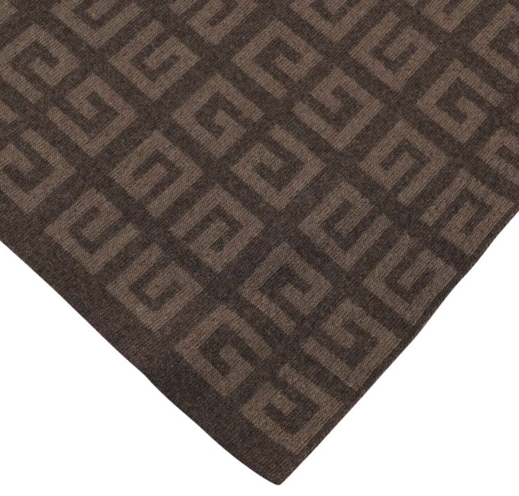 Givenchy Reversible Logo Wool Scarf Dark Beige