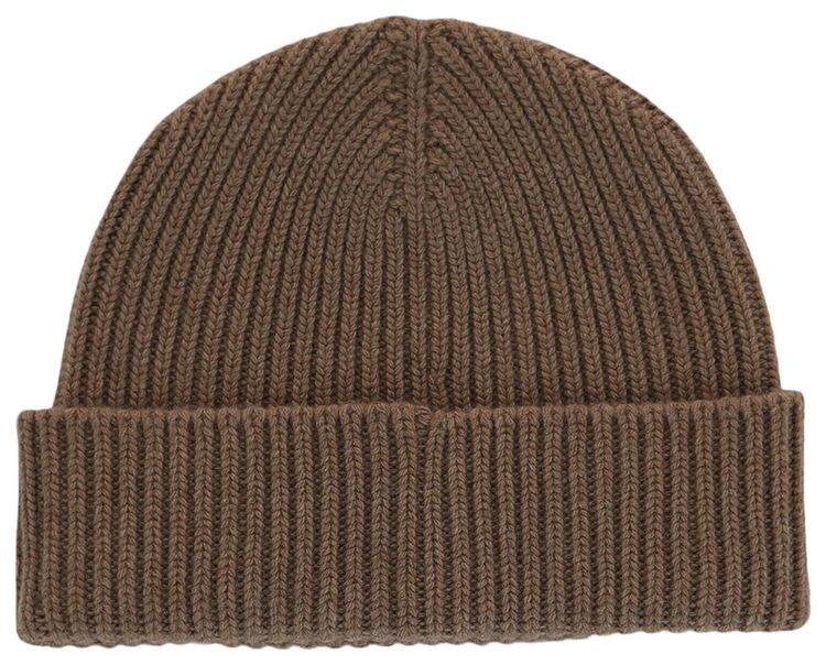 Givenchy Ribbed Wool Blend Beanie Dark Beige