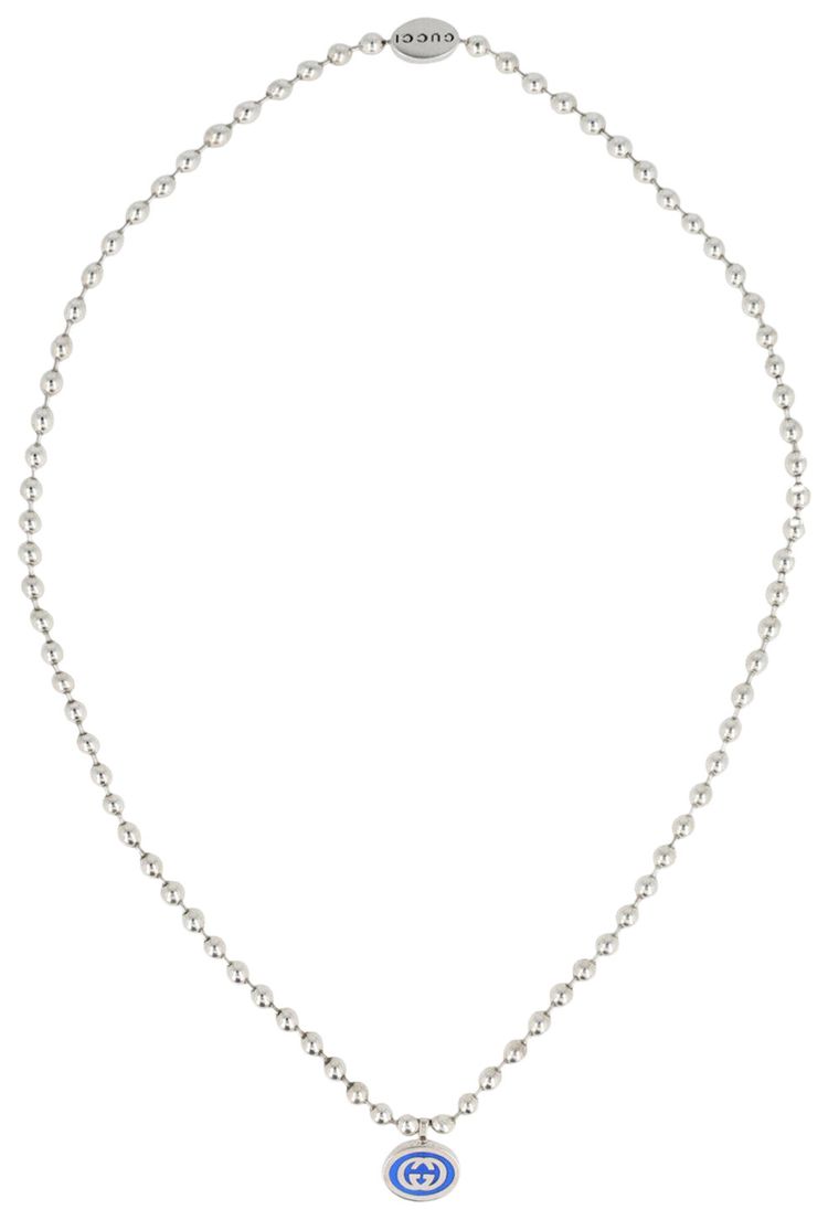 Gucci Sterling Silver Interlocking G Boule Necklace Silver