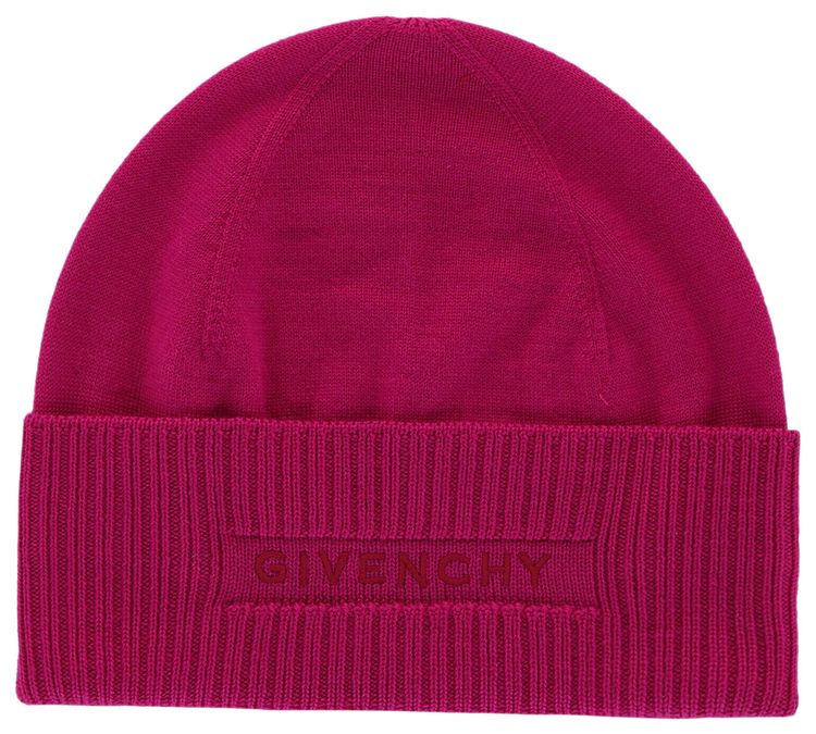 Givenchy Ribbed Embroidered Logo Beanie Peony Multi