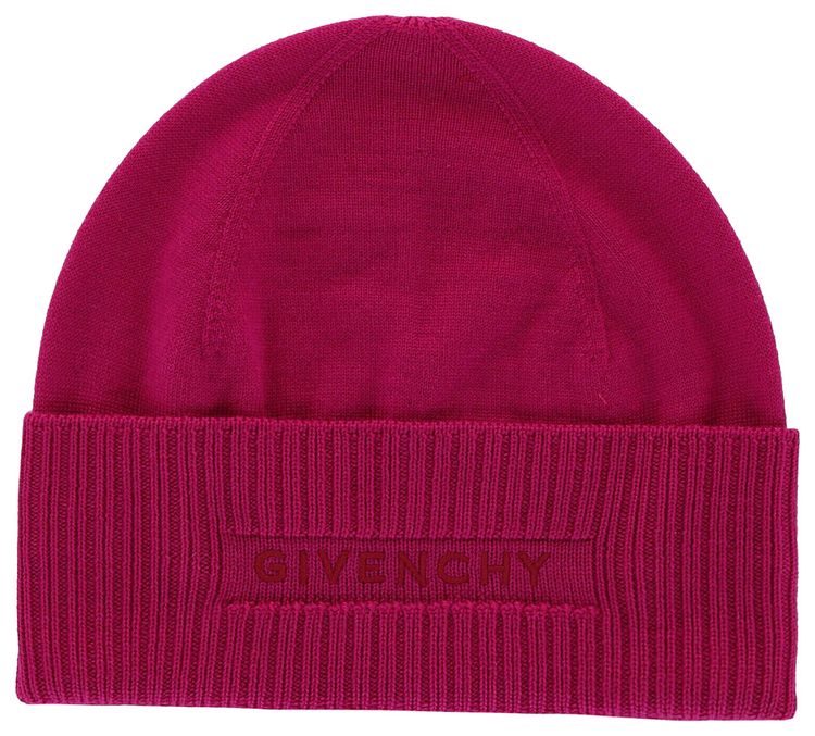 Givenchy Ribbed Embroidered Logo Beanie Peony Multi