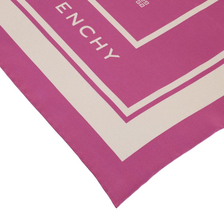 Givenchy Silk Logo Scarf Pink Ivory