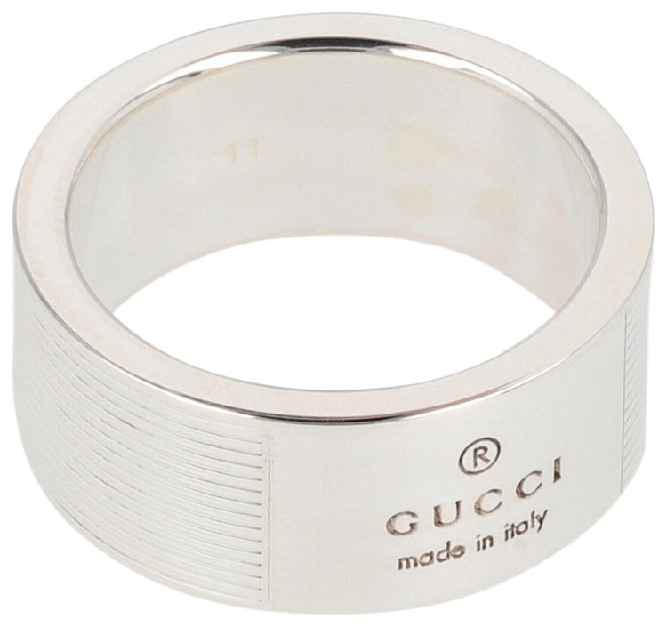 Gucci Ridged Sterling Silver Ring Silver