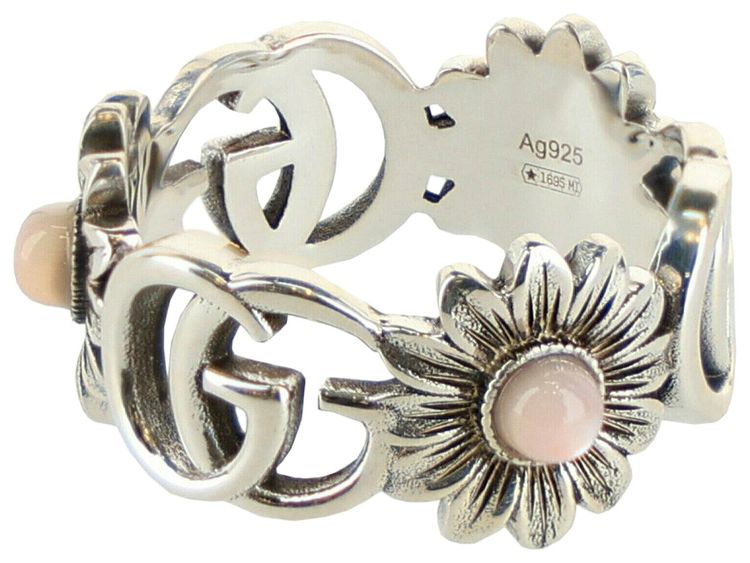 Gucci GG Marmont Mother of Pearl Ring Silver