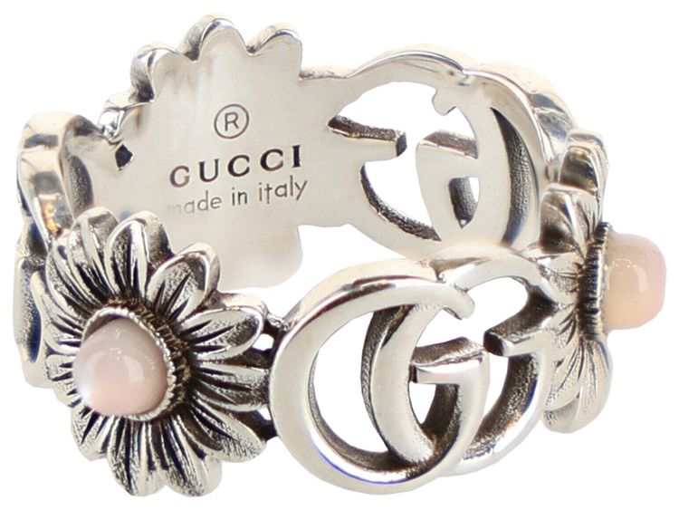 Gucci GG Marmont Mother of Pearl Ring Silver
