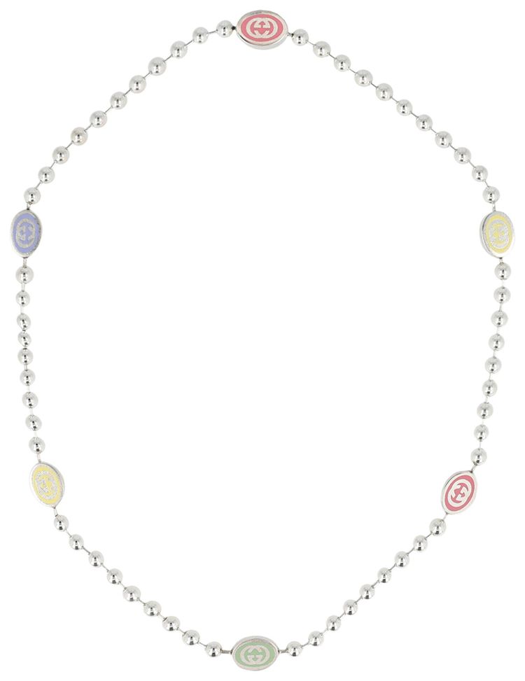 Gucci Sterling Silver Interlocking G Boule Necklace Silver