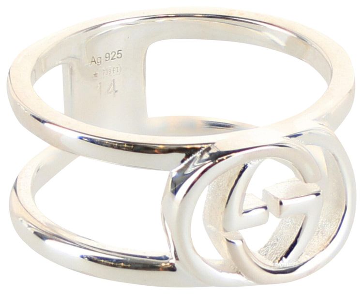 Gucci Interlocking G Cutout Silver Ring Silver