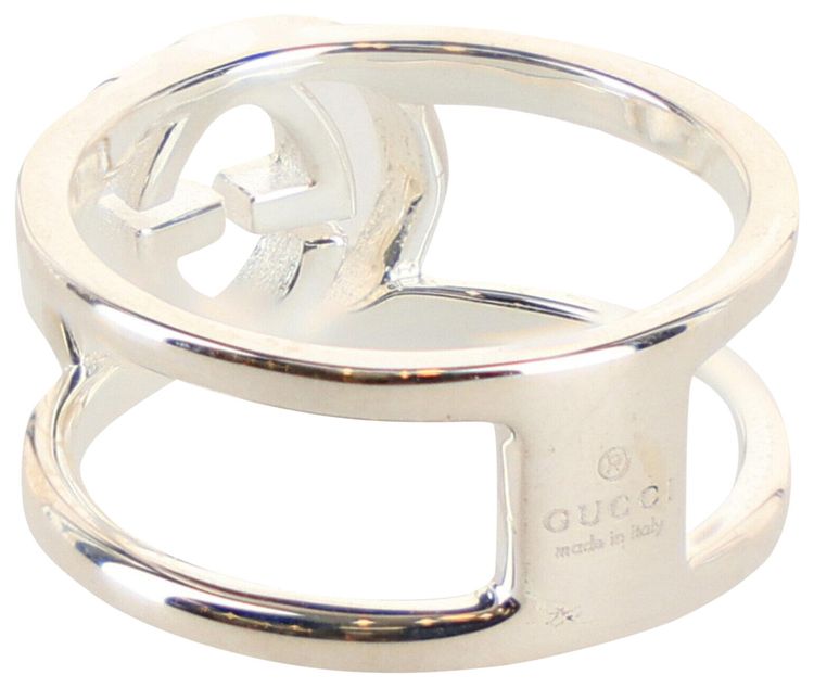 Gucci Interlocking G Cutout Silver Ring Silver