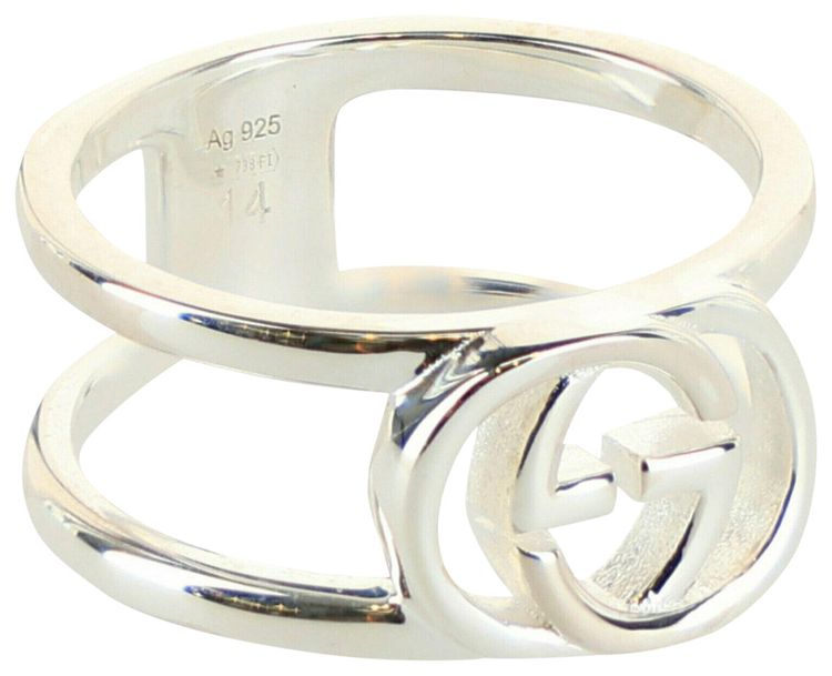 Gucci Interlocking G Cutout Silver Ring Silver