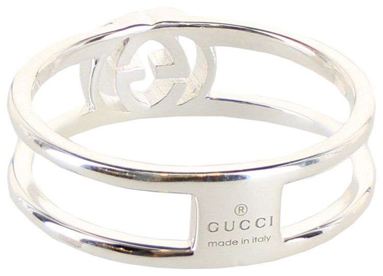 Gucci Interlocking G Cutout Silver Ring Silver