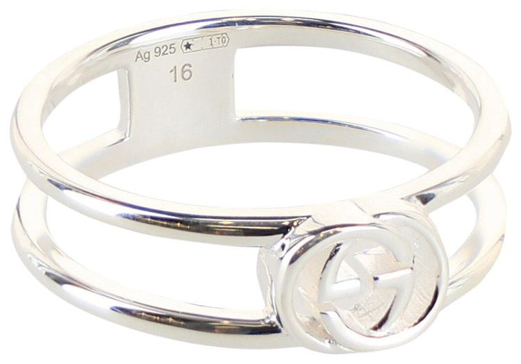 Gucci Interlocking G Cutout Silver Ring Silver