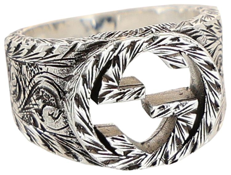 Gucci Interlocking G Paisley Silver Ring Silver
