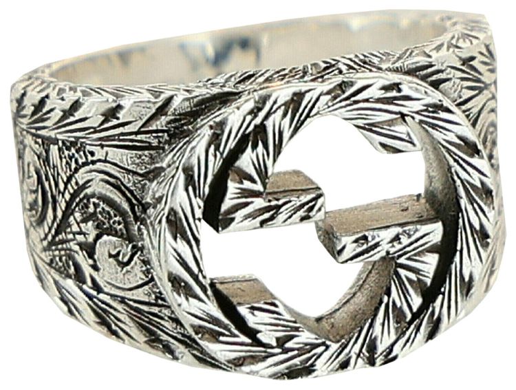 Gucci Interlocking G Paisley Silver Ring Silver