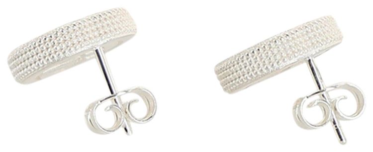 Gucci Interlocking G Textured Silver Stud Earrings Silver