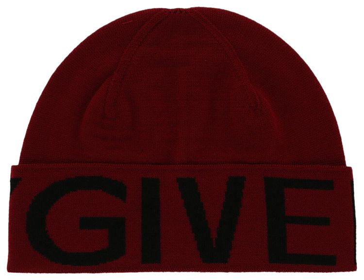 Givenchy Jacquard Logo Beanie Red Black