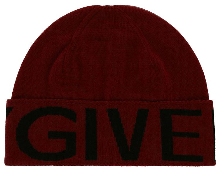 Givenchy Jacquard Logo Beanie Red Black