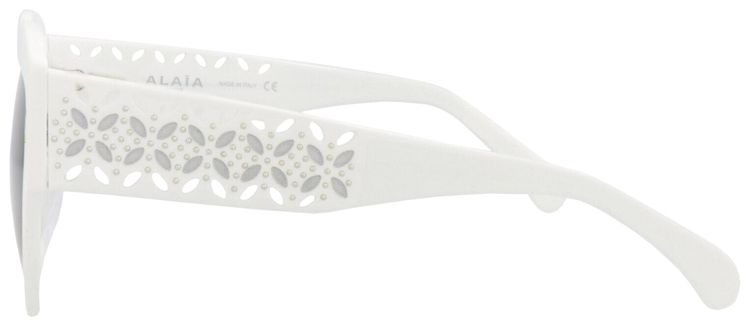 Alaia Round Frame Acetate Sunglasses White Grey