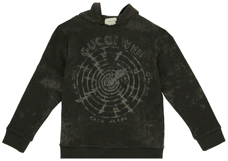 Gucci Graphic Print Hoodie Grey