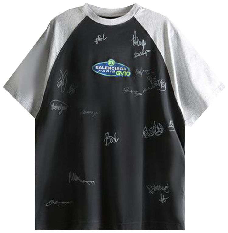 Balenciaga Raglan Oversized T Shirt Faded Washed Black