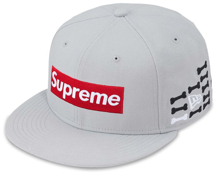 Supreme Bones Box Logo New Era Grey
