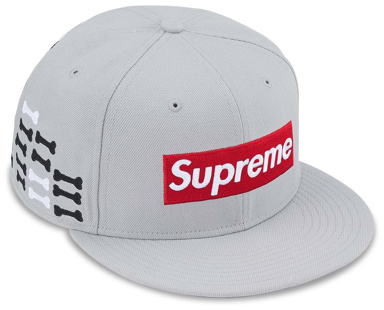 Supreme Bones Box Logo New Era Grey