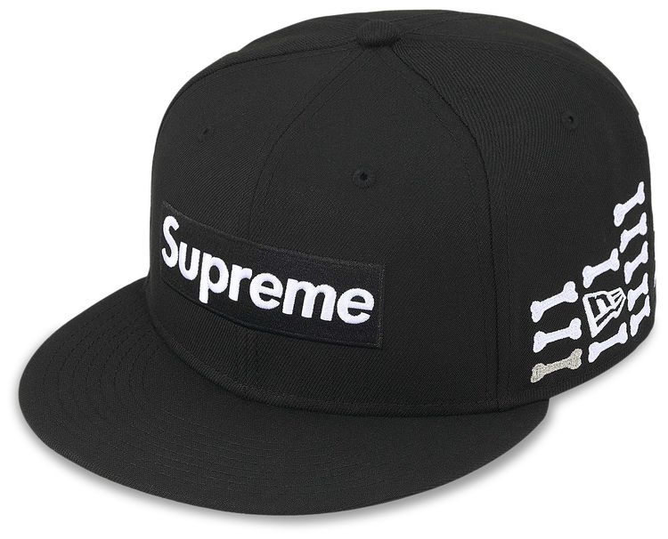 Supreme Bones Box Logo New Era Black