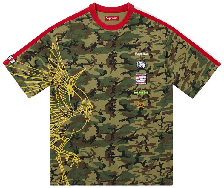 Supreme Crane Short Sleeve Top Woodland Camo