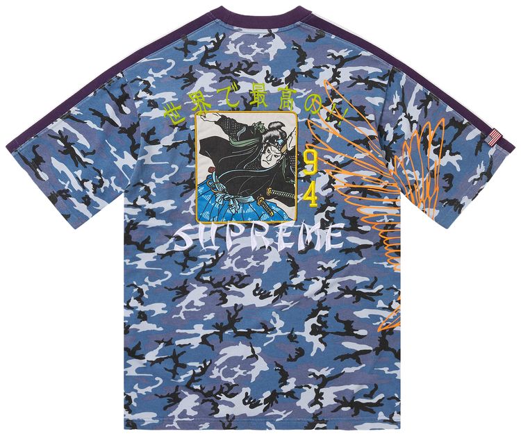Supreme Crane Short Sleeve Top Blue Camo