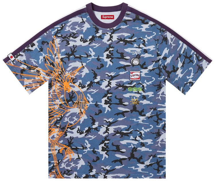 Supreme Crane Short Sleeve Top Blue Camo